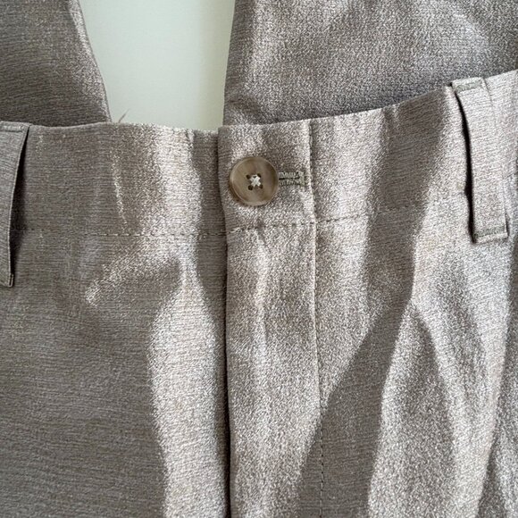 Gap Women Shiny Beige Trousers - Size 6 - New With Tags - Picture 2 of 8